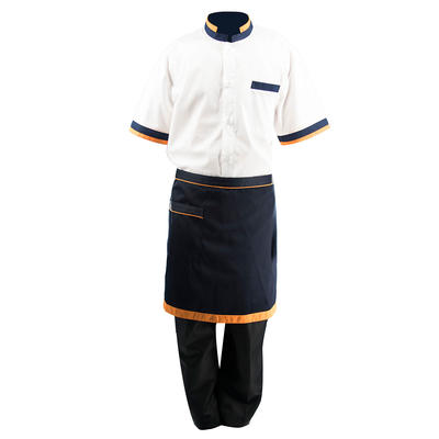 Men’s Short Sleeve Chef Coat with apron Full Sets7